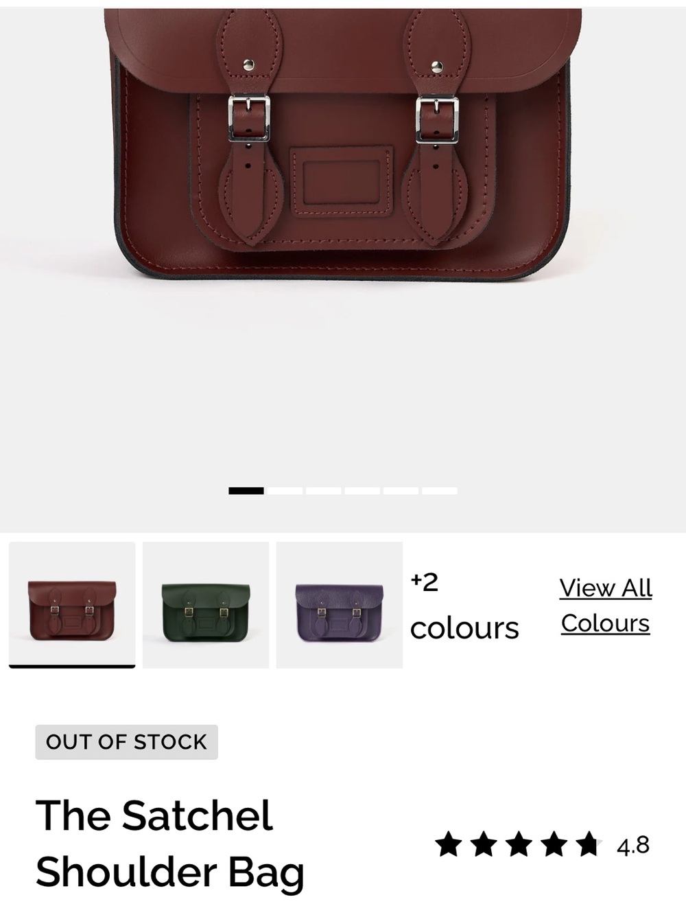 Pink Leather Cambridge Satchel Company Shoulder Bag - Women's Crossbody - Picture 10 of 10